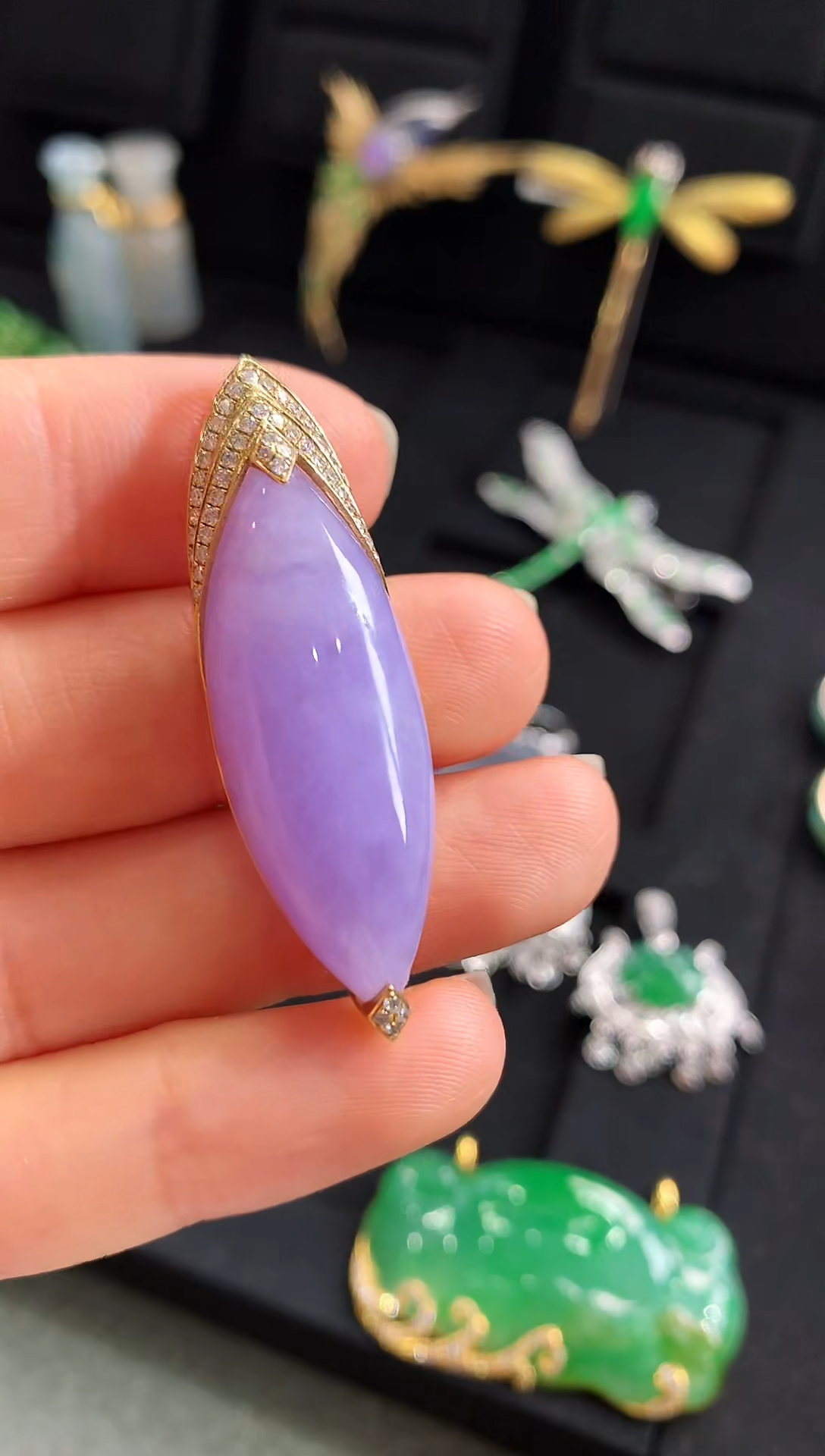 【闪购商品】翡翠吊坠(不含链)18K金镶嵌吊坠