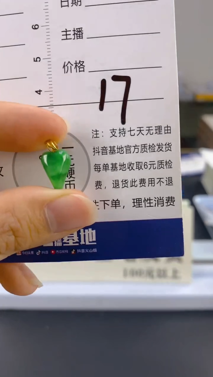 【闪购商品】翡翠颈饰18K金镶嵌天然A货翡翠