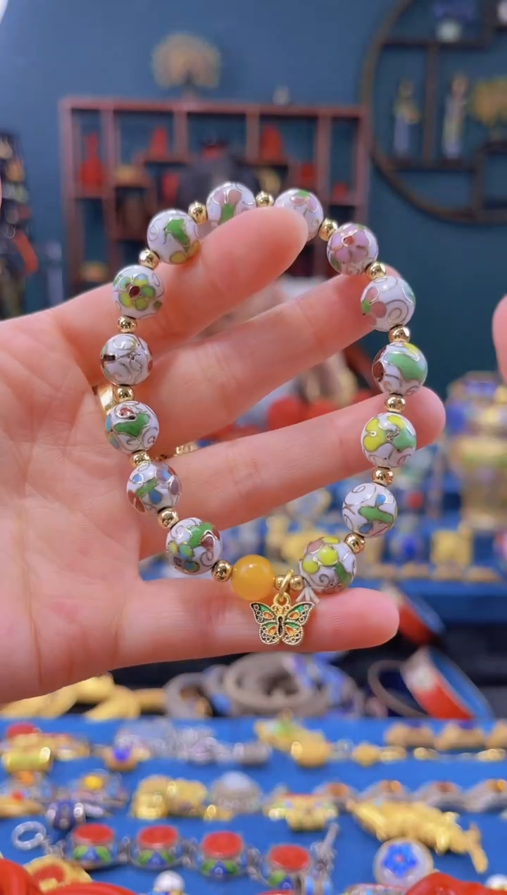 非遗景泰蓝手串 工美 磨光 1.0 白色