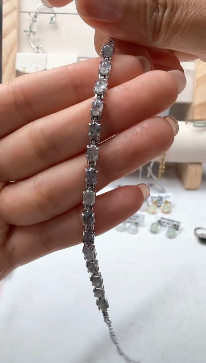 银S925镶嵌手链翡翠1号