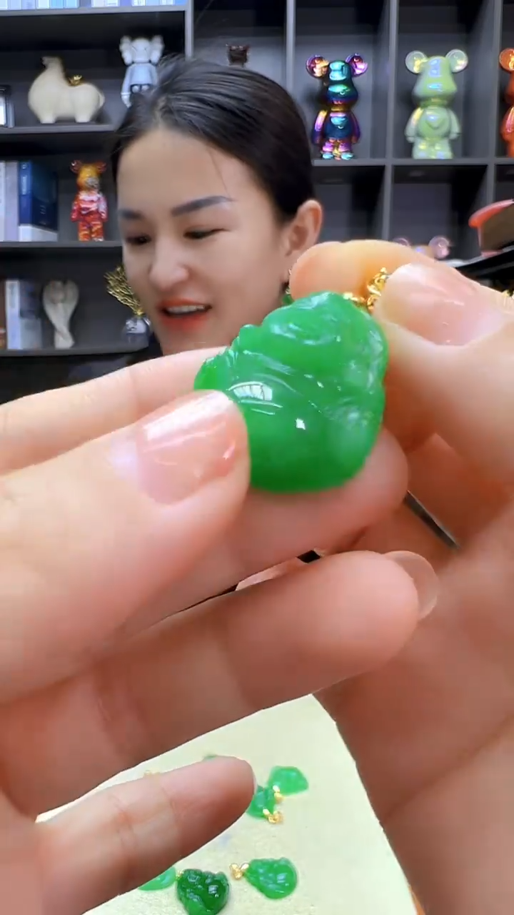 翡翠14K金镶嵌颈饰沉白diy劲饰