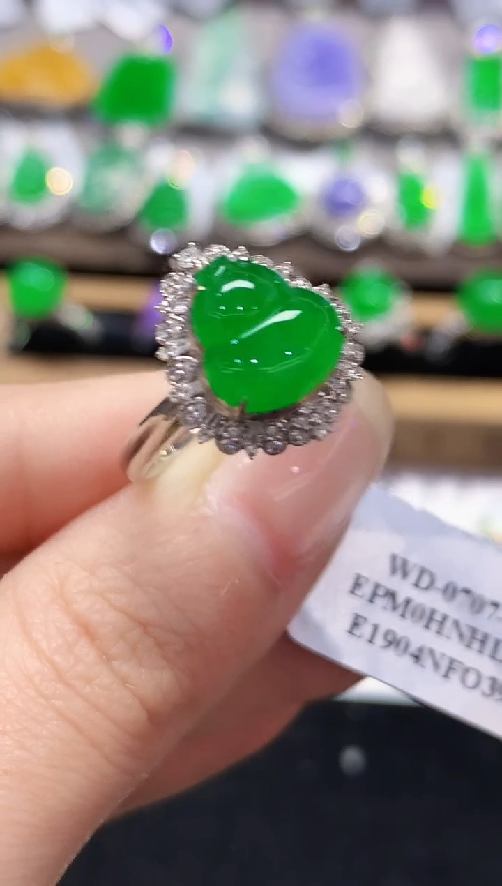 18K金镶嵌戒指翡翠LSR多样性发其一