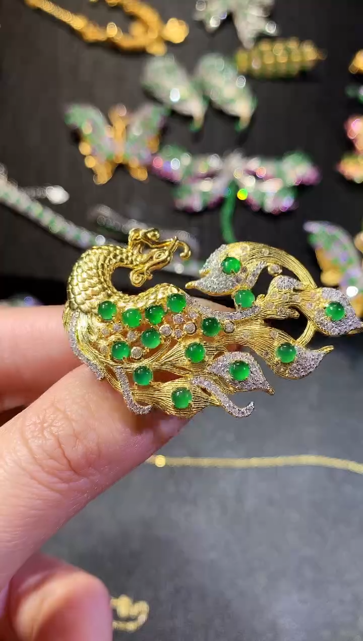 【闪购商品】翡翠挂件银S925镶嵌131胸针（多样性发货一件