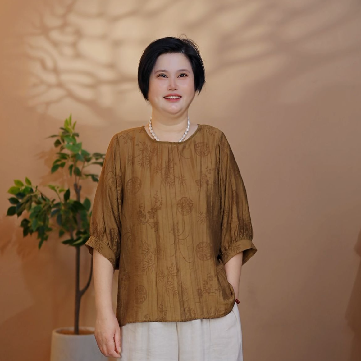 夏季新款时尚气质显瘦百搭衬衫洋气妈妈-105