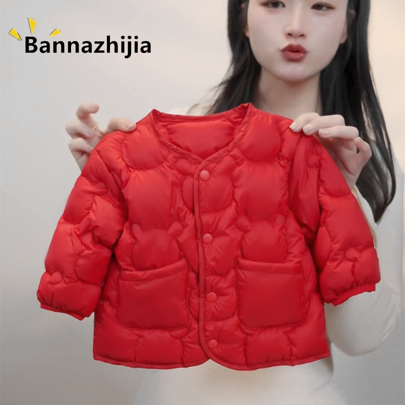 极简风冬季轻薄款婴幼儿羽绒服男女宝宝90白鸭绒轻盈内胆小外套