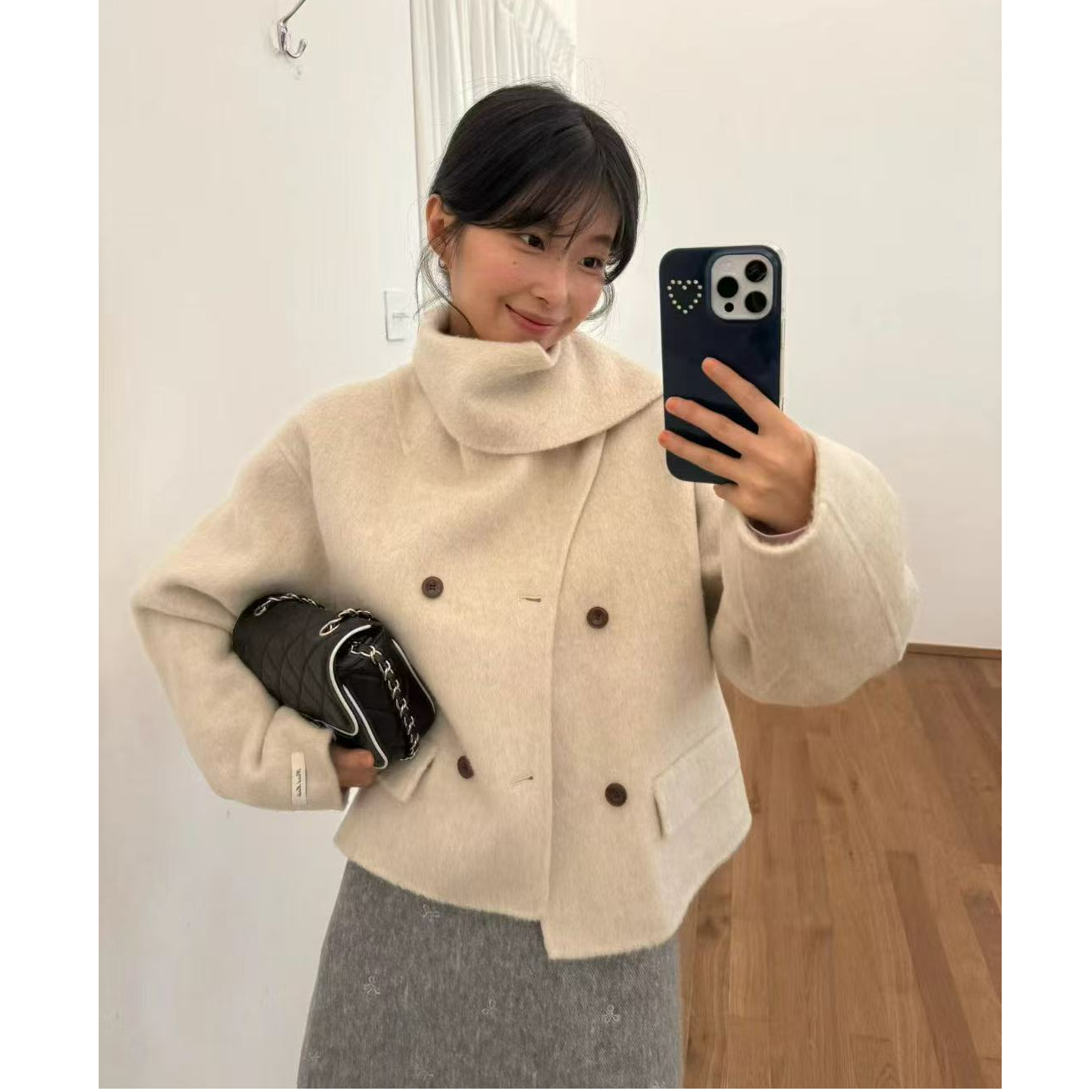 十三行ALLO FU-冬季福秒100羊毛短款围脖百搭外套#901