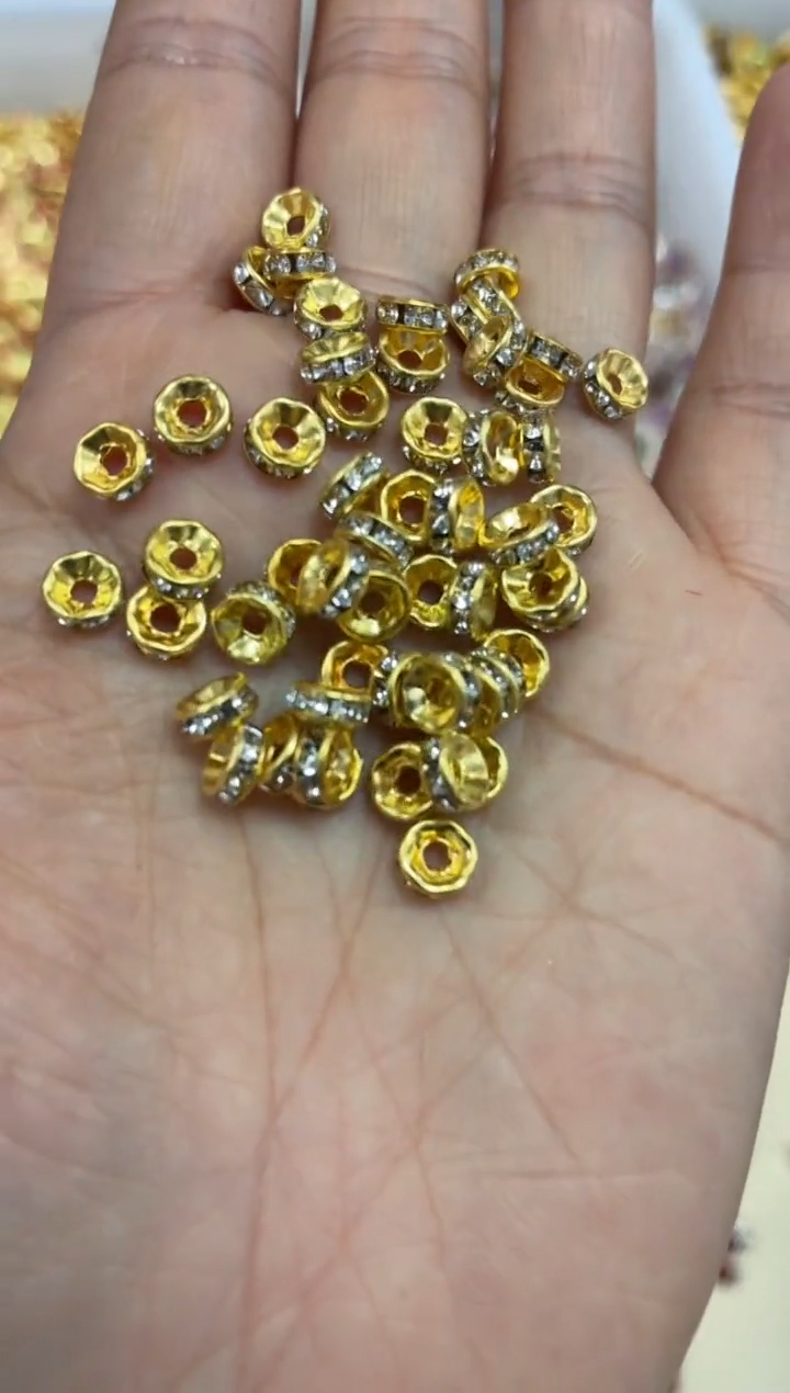 锌合金1634卡6金色隔钻300个 