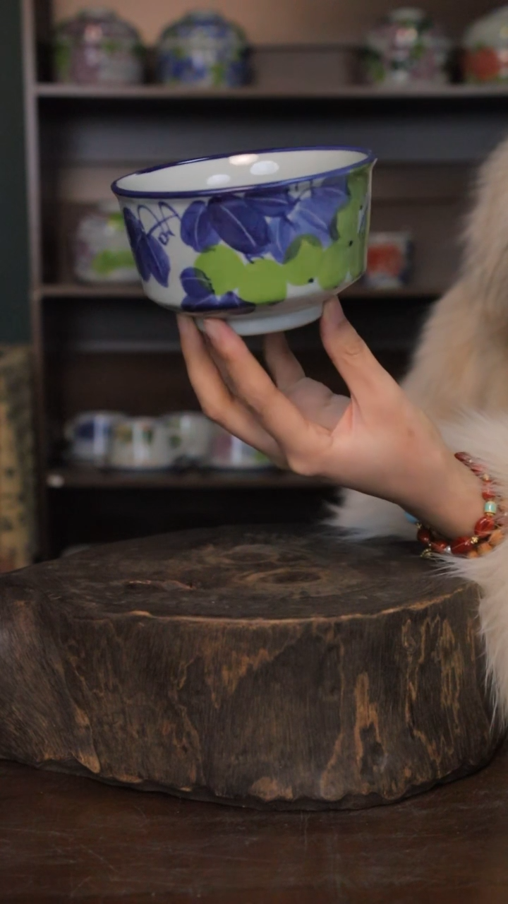 【闪购商品】椿野5寸竹节碗（青提）C171