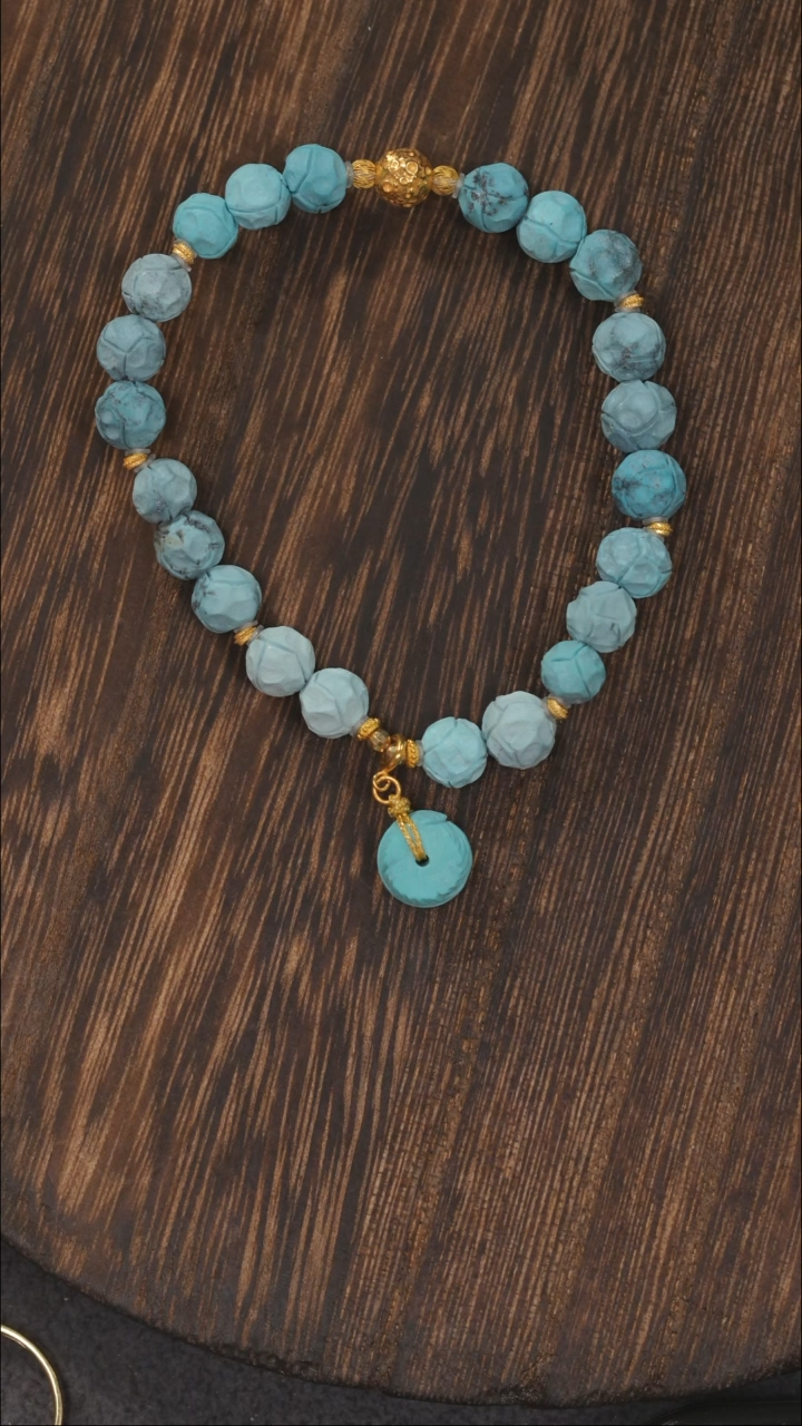 【闪购商品】绿松石手链18K金镶嵌1