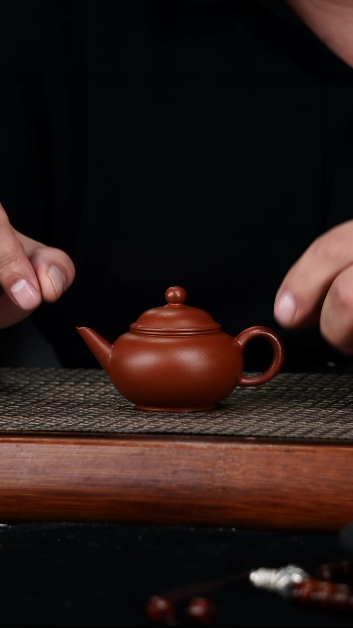 茶壶紫砂原矿朱泥水平壶100cc