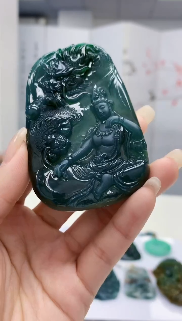 【闪购商品】定制翡翠未镶嵌4852lr-毛货挂件282