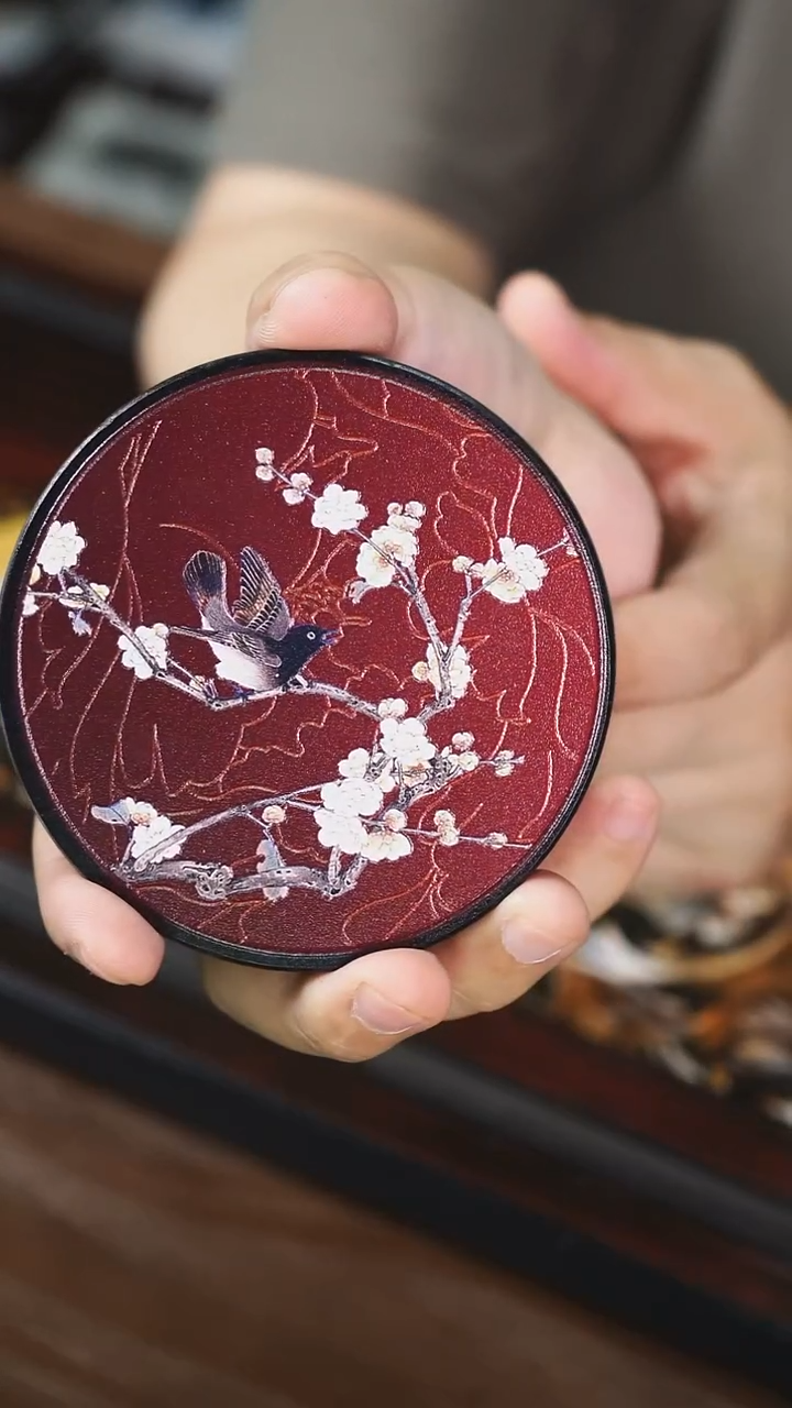 壹藏贰宝喜上眉梢圆杯垫一片