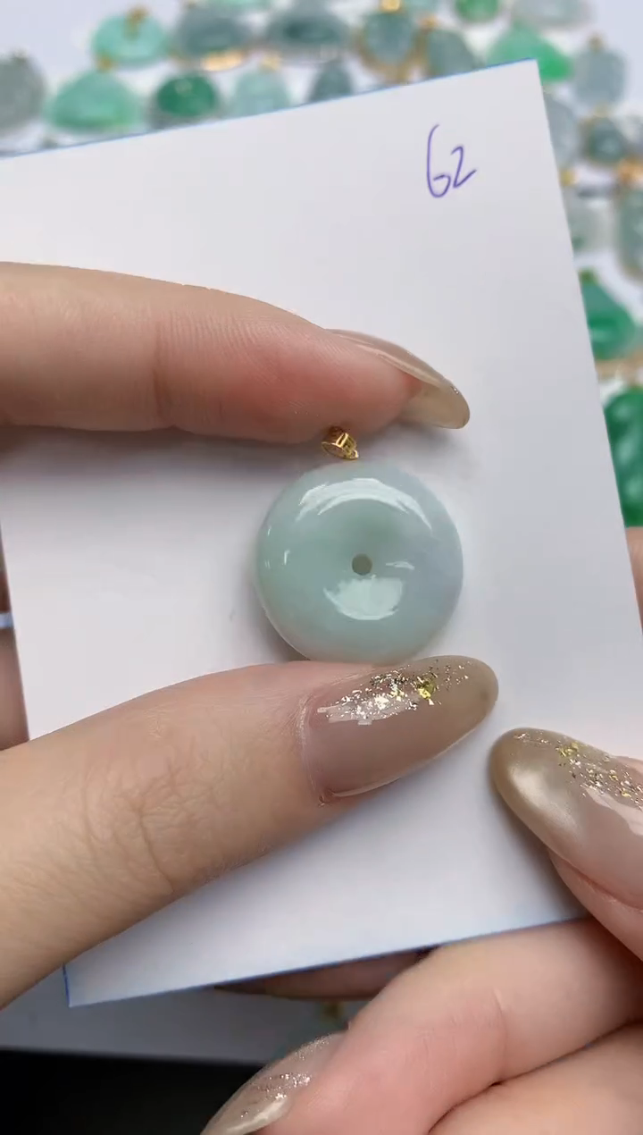 【闪购商品】翡翠颈饰18K金镶嵌天然缅甸翡翠A货