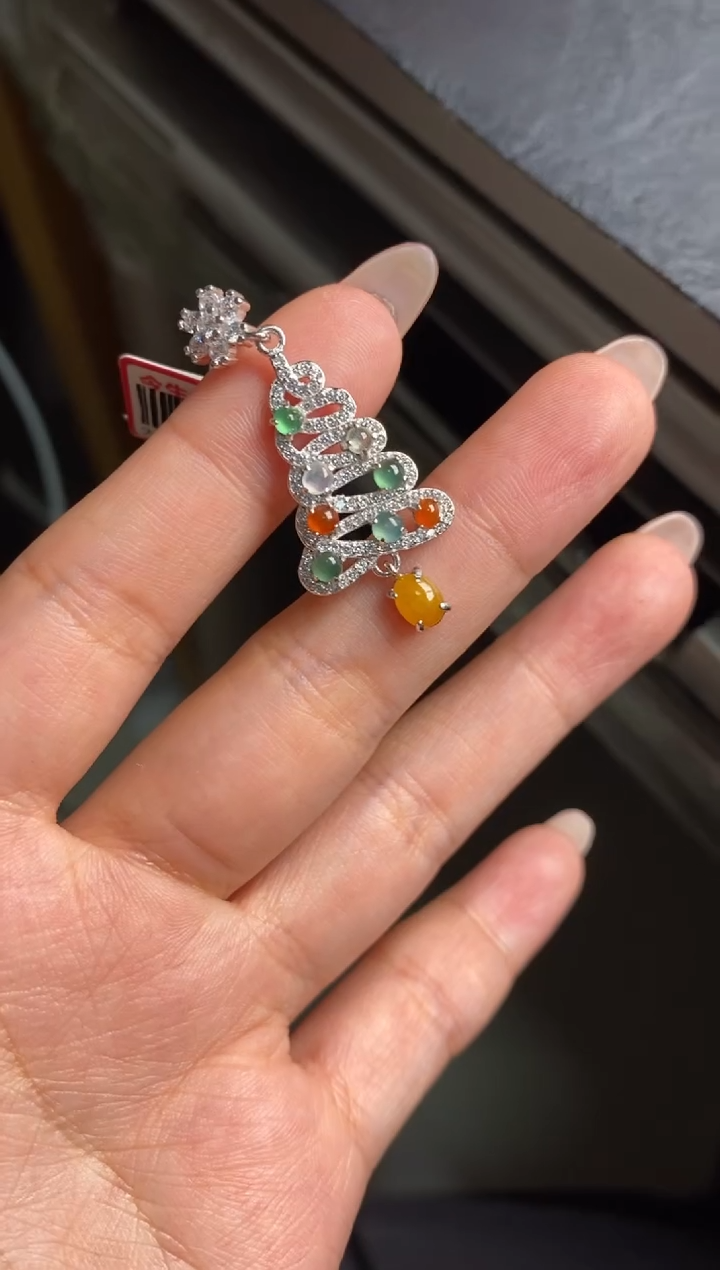 银S925镶嵌戒指翡翠揽*天然A货翡翠