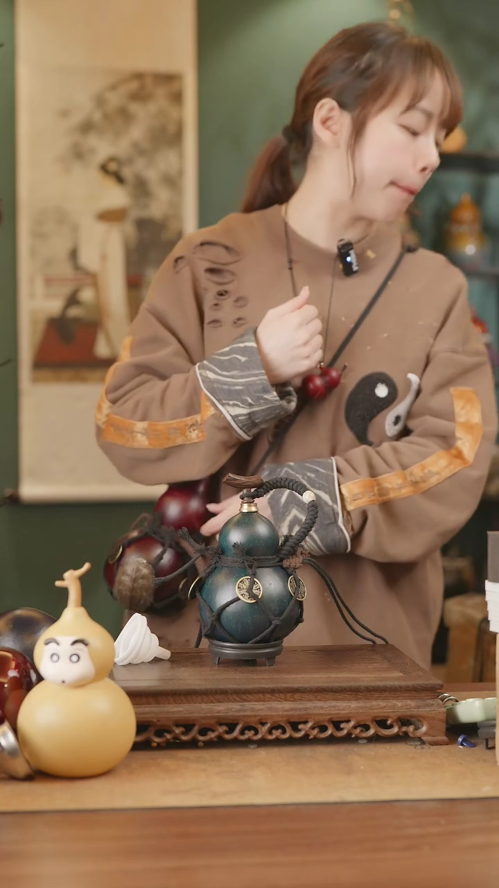 【闪购商品】370号精品天然大漆工艺防渗内胆酒葫芦~