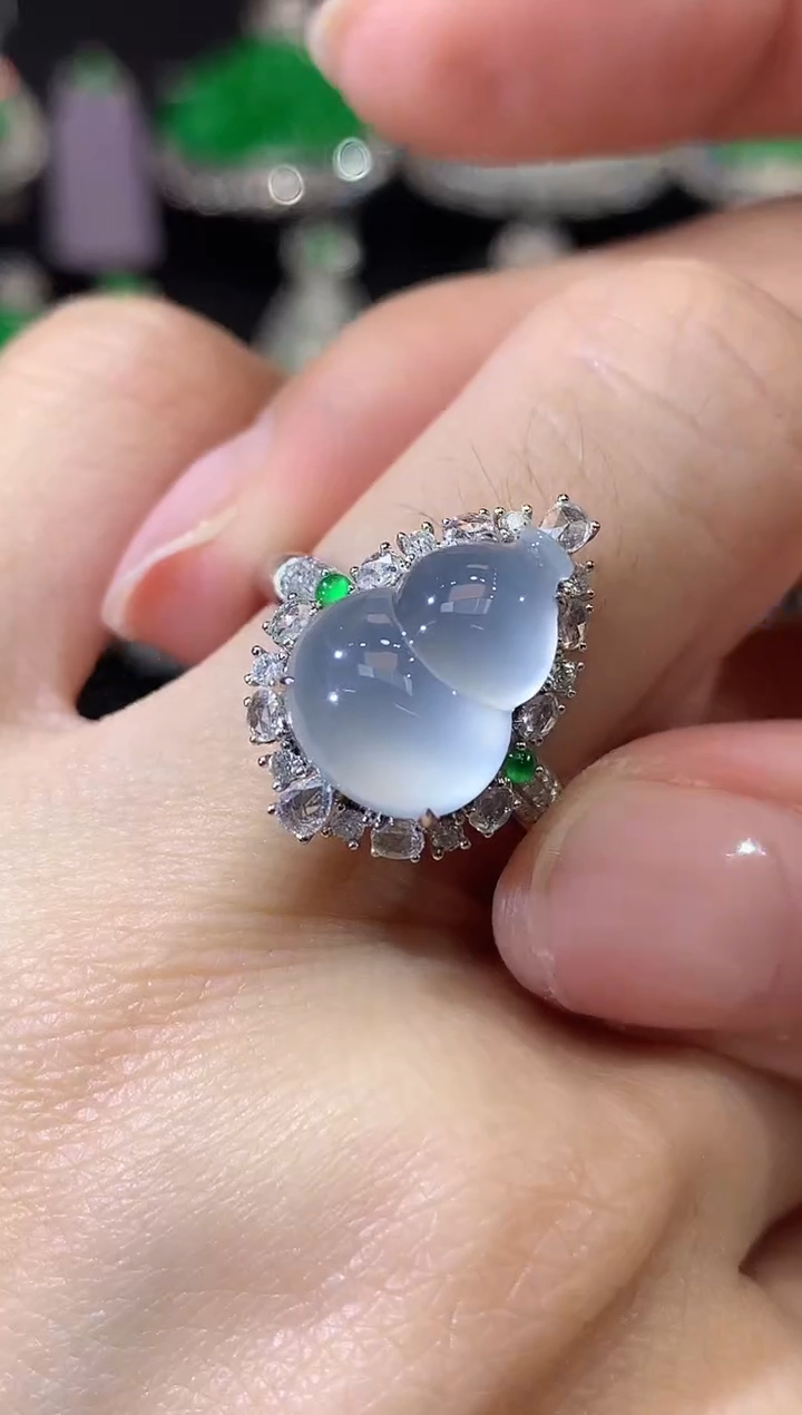 18K金镶嵌戒指翡翠D47