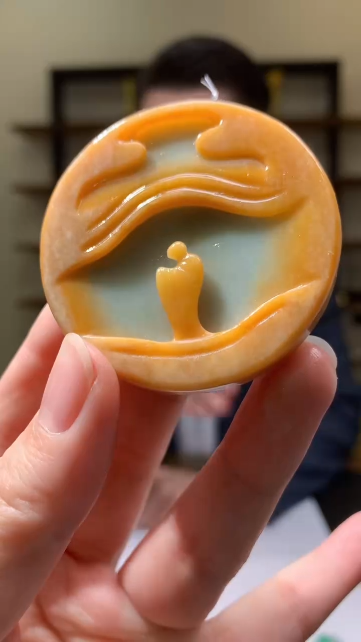 【闪购商品】定制翡翠未镶嵌8046yx-毛货挂件71