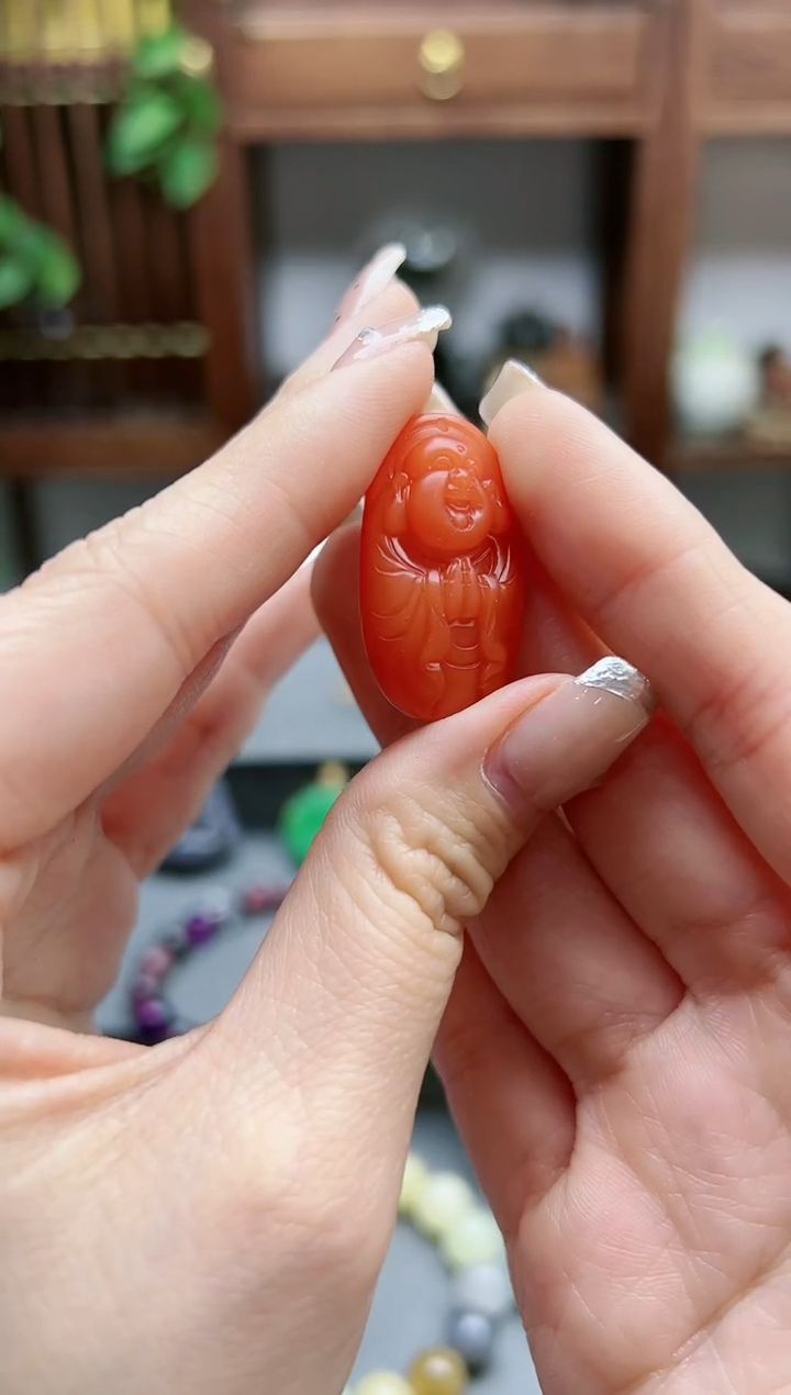 【闪购商品】南红玛瑙吊坠未镶嵌南红佛公吊坠*1 JN