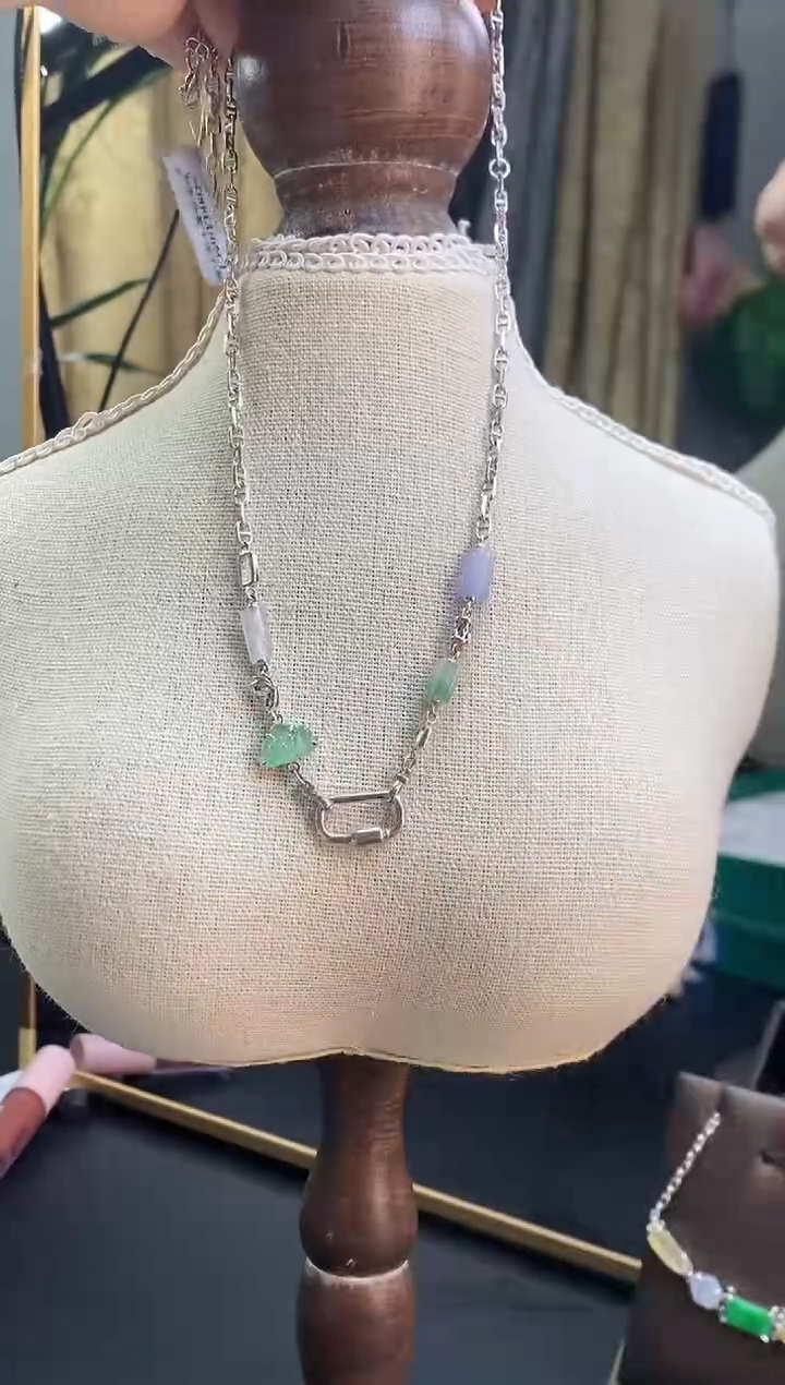 颈饰银S925镶嵌翡翠17308