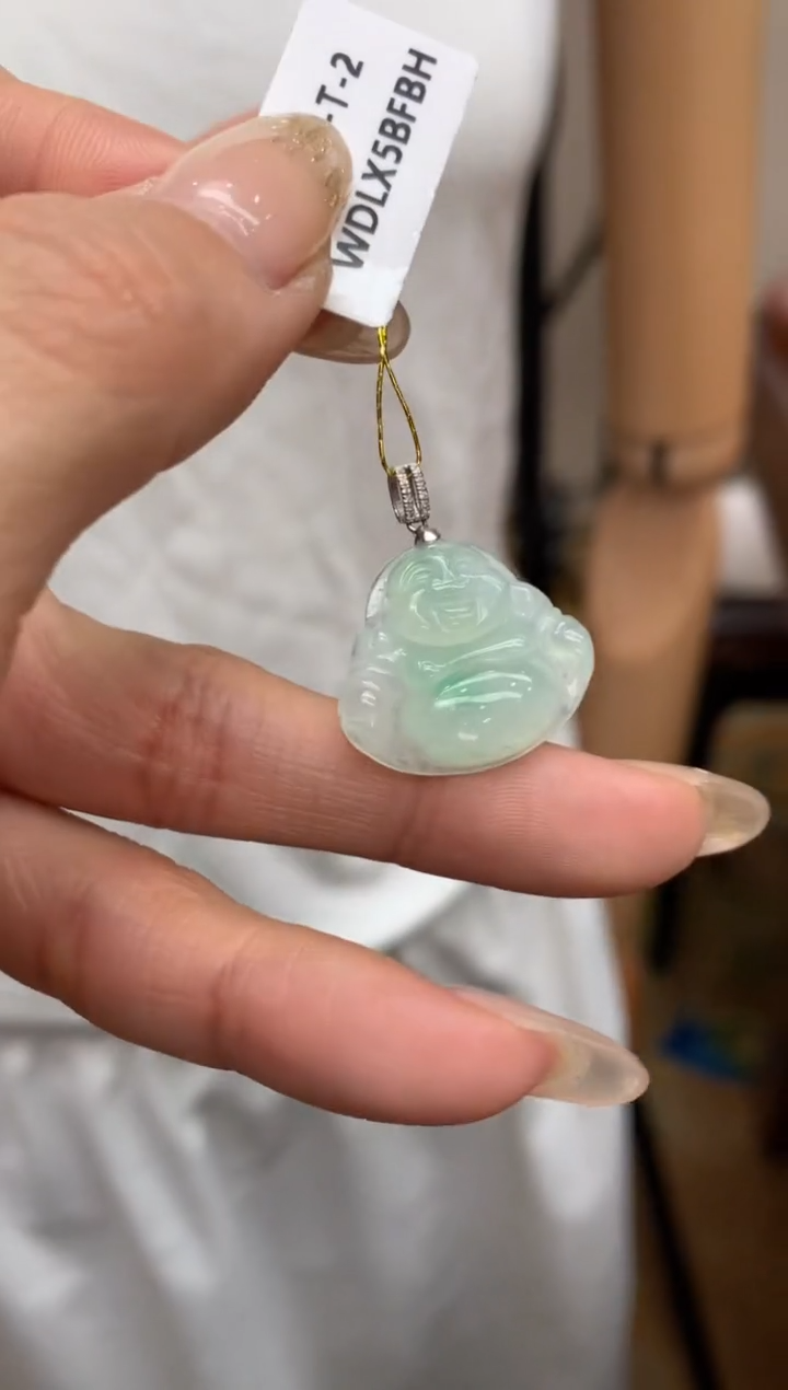 【闪购商品】翡翠颈饰18K金镶嵌佛公