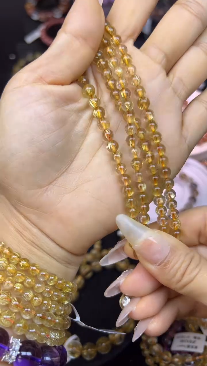 未镶嵌手串水晶金发晶三圈5.7mm