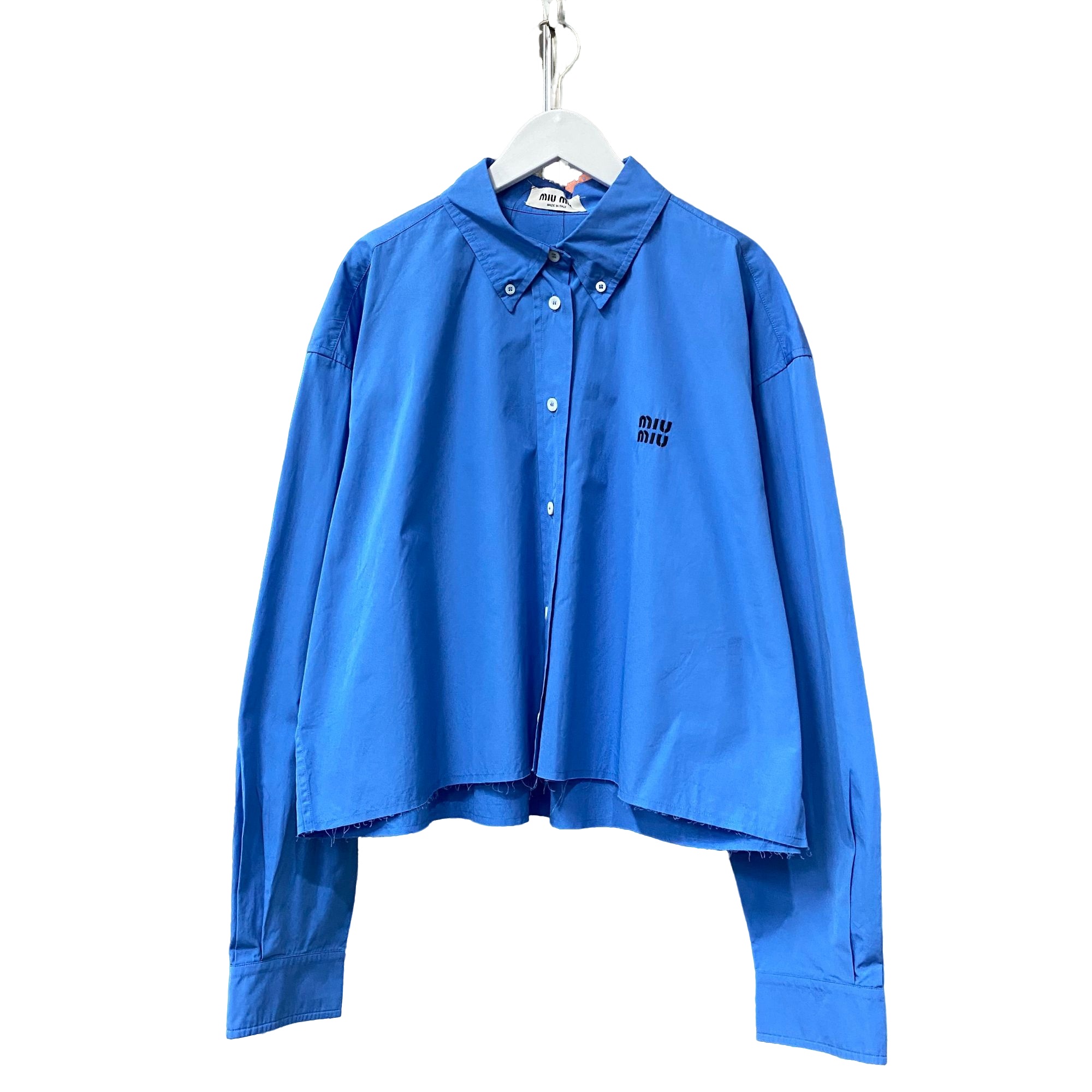 99新 MIU MIU/缪缪 衬衫/44码 纯色简约百搭时尚潮流长袖衬衣