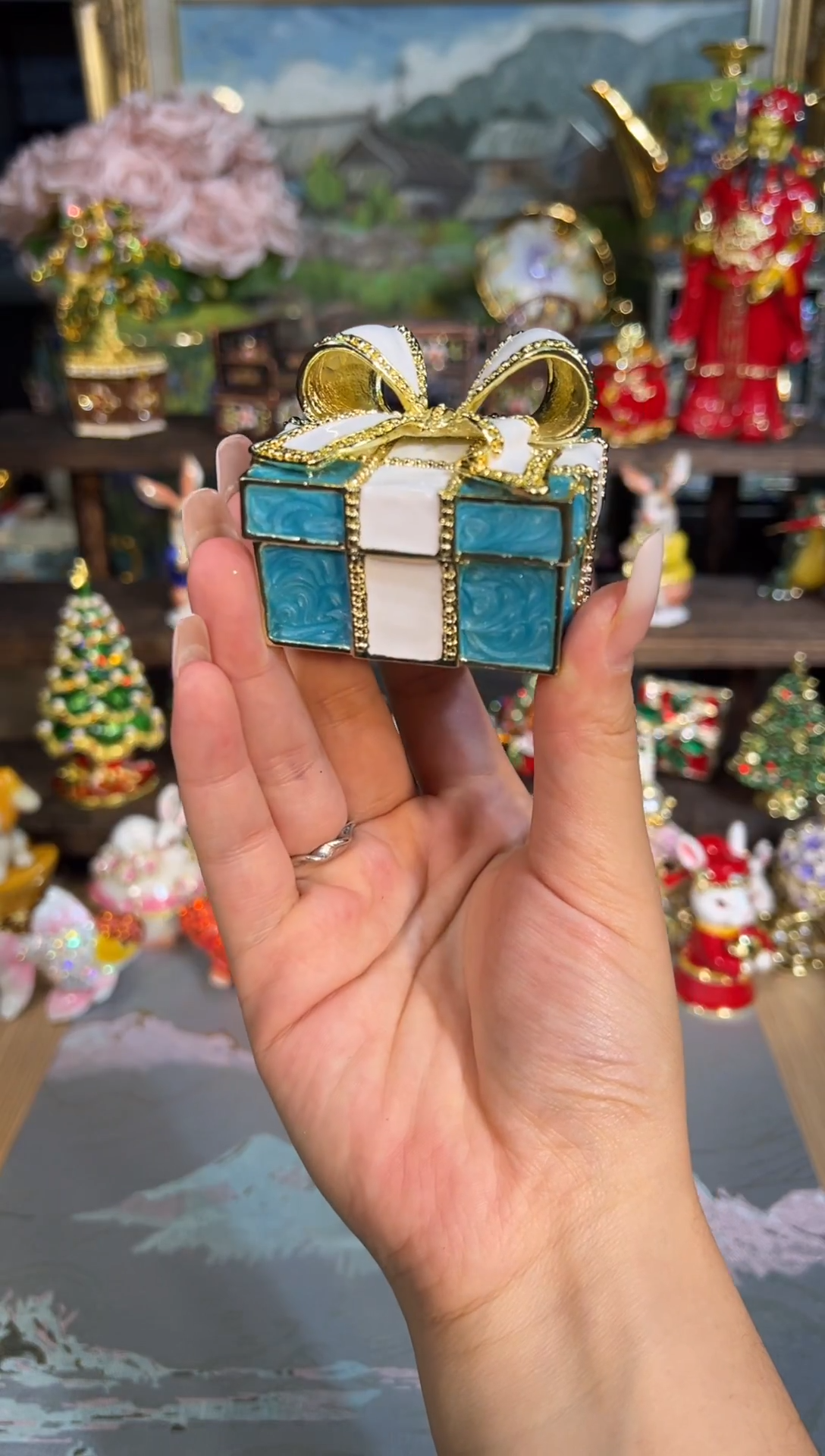 金属七宝烧首饰盒   