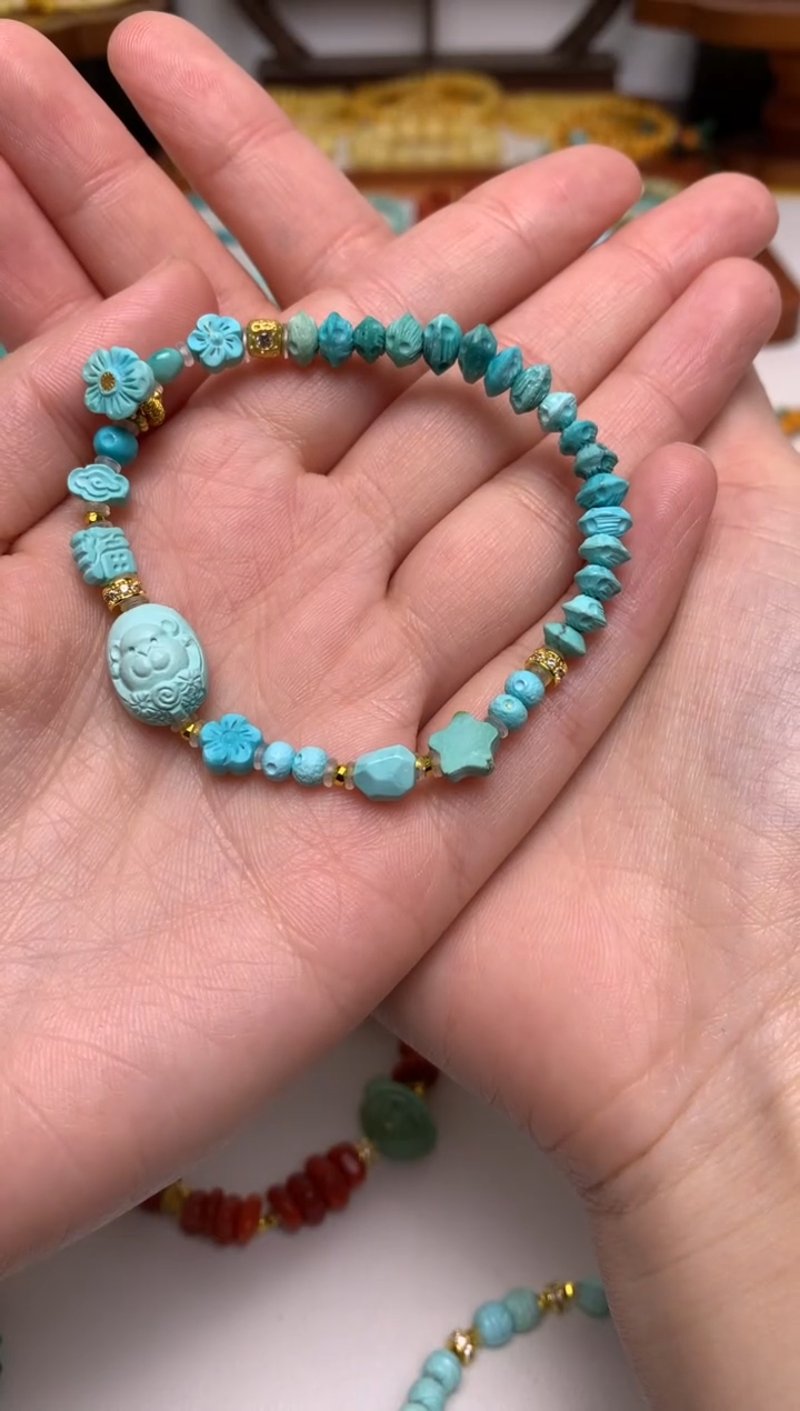 未镶嵌绿松石手链手串
