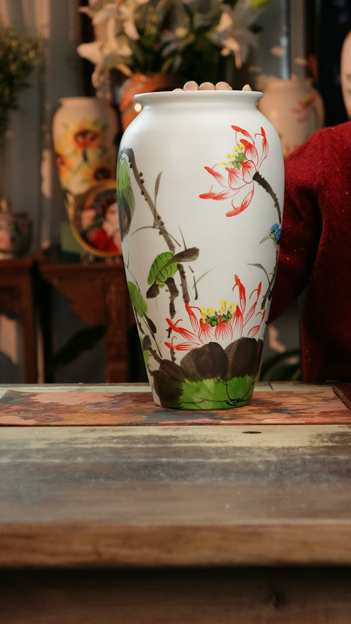 【闪购商品】瓷片景德镇纯手工釉下彩精品花瓶