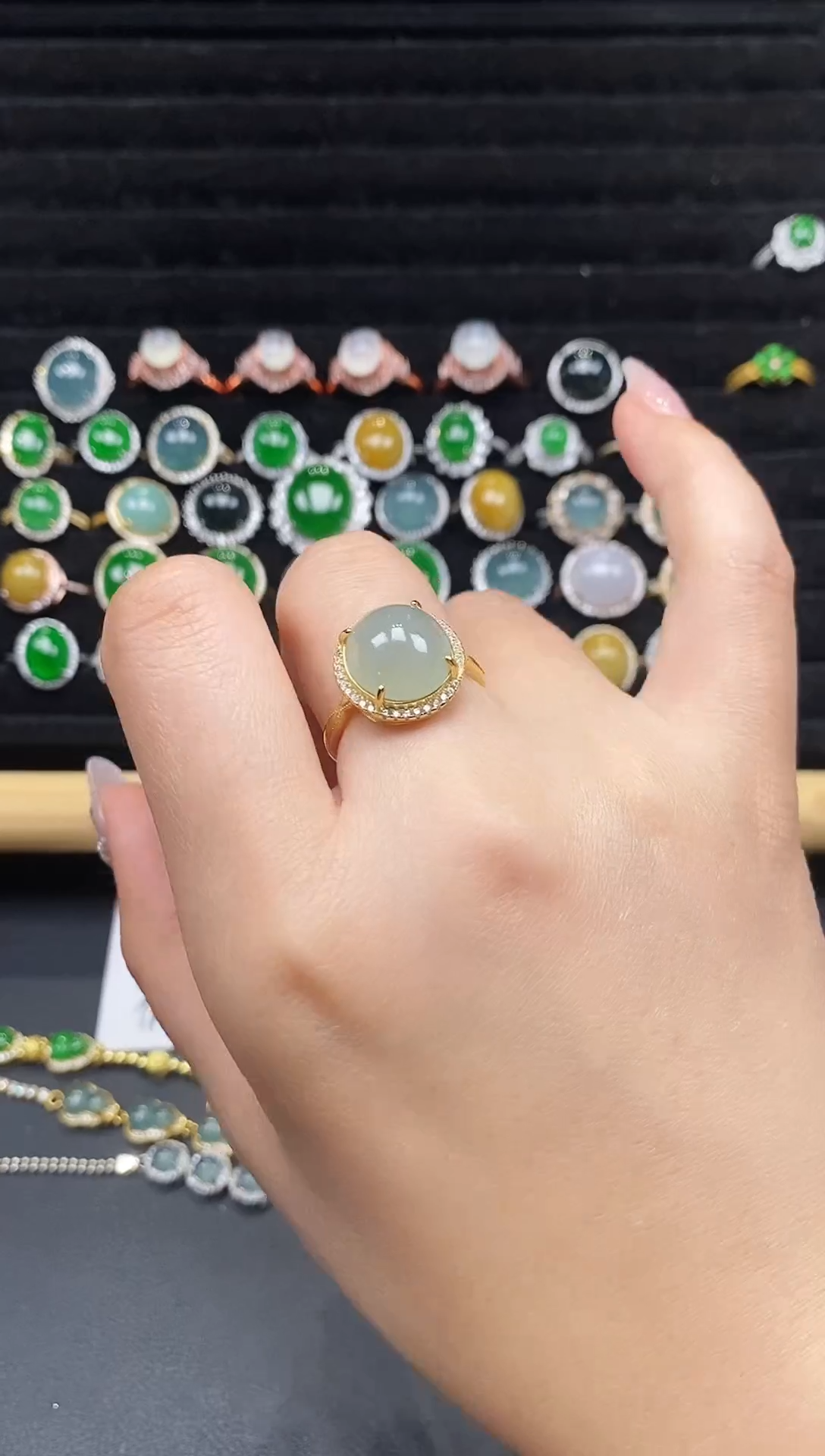 银S925镶嵌戒指翡翠111