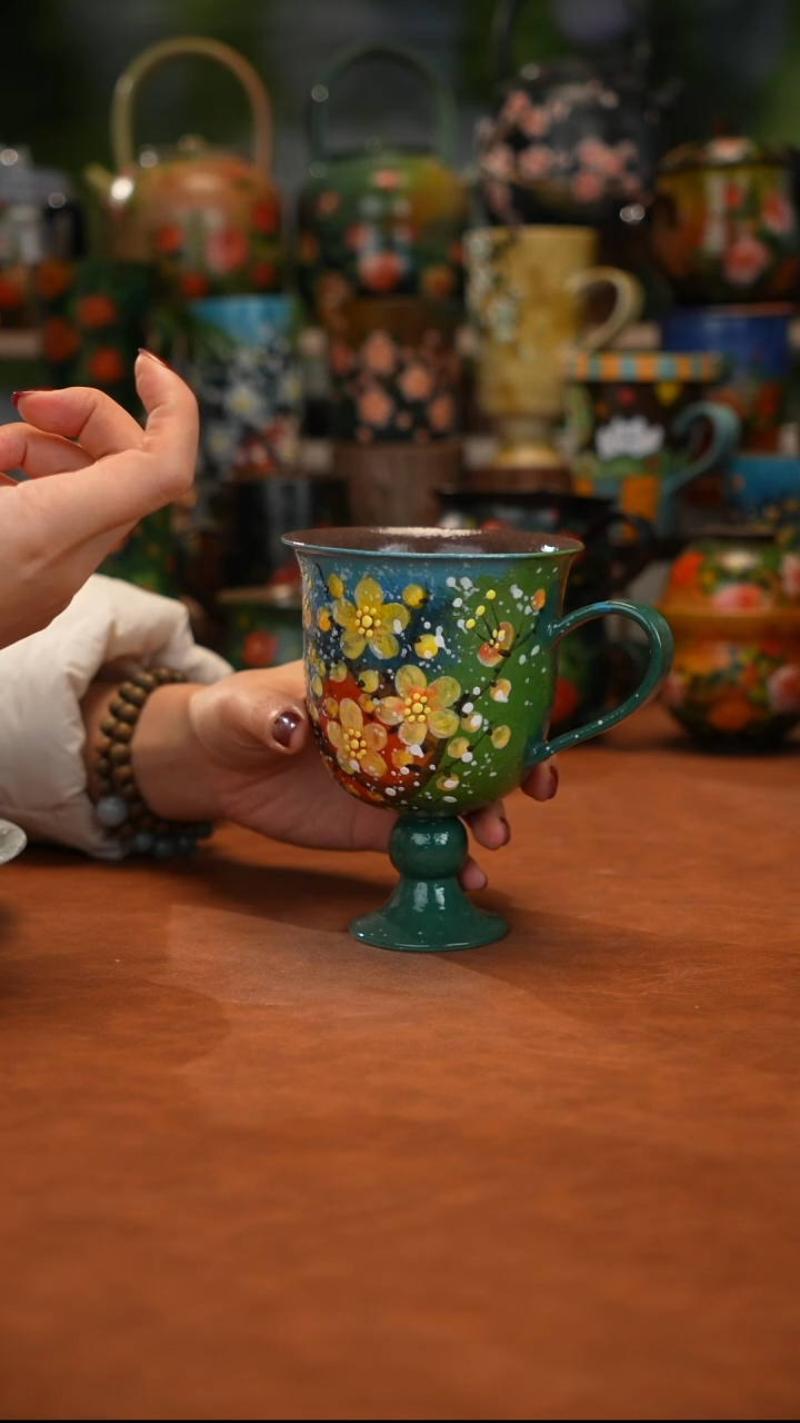 紫砂油画釉下彩手绘