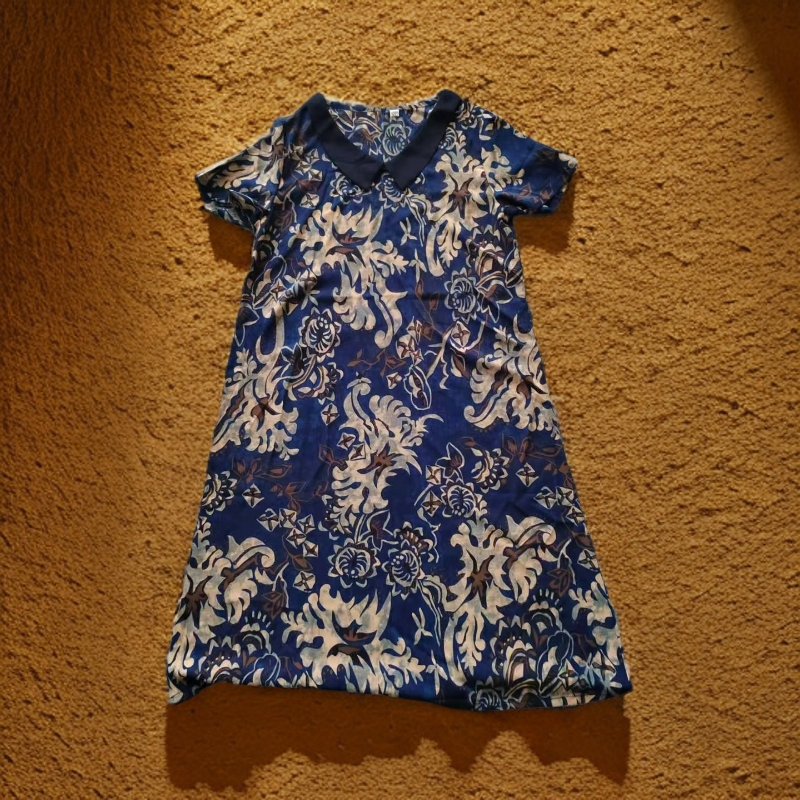 9953-夏季新款遮肉显瘦凤尾花666气质时尚妈妈装连衣裙【G仓】