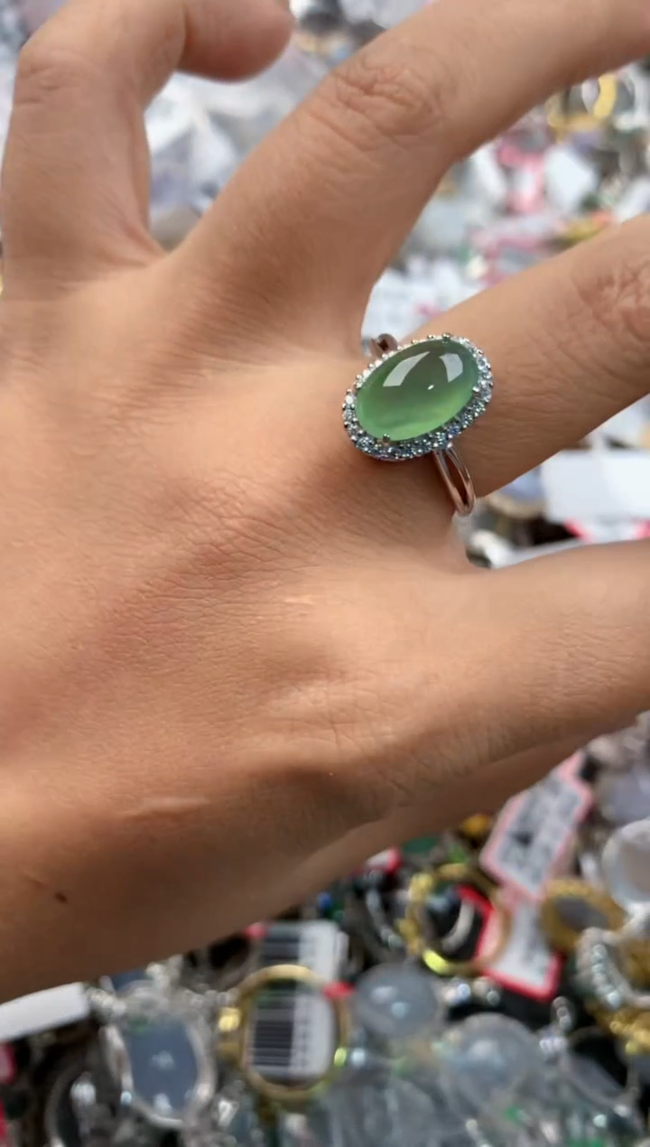 银S925镶嵌戒指翡翠101010----2