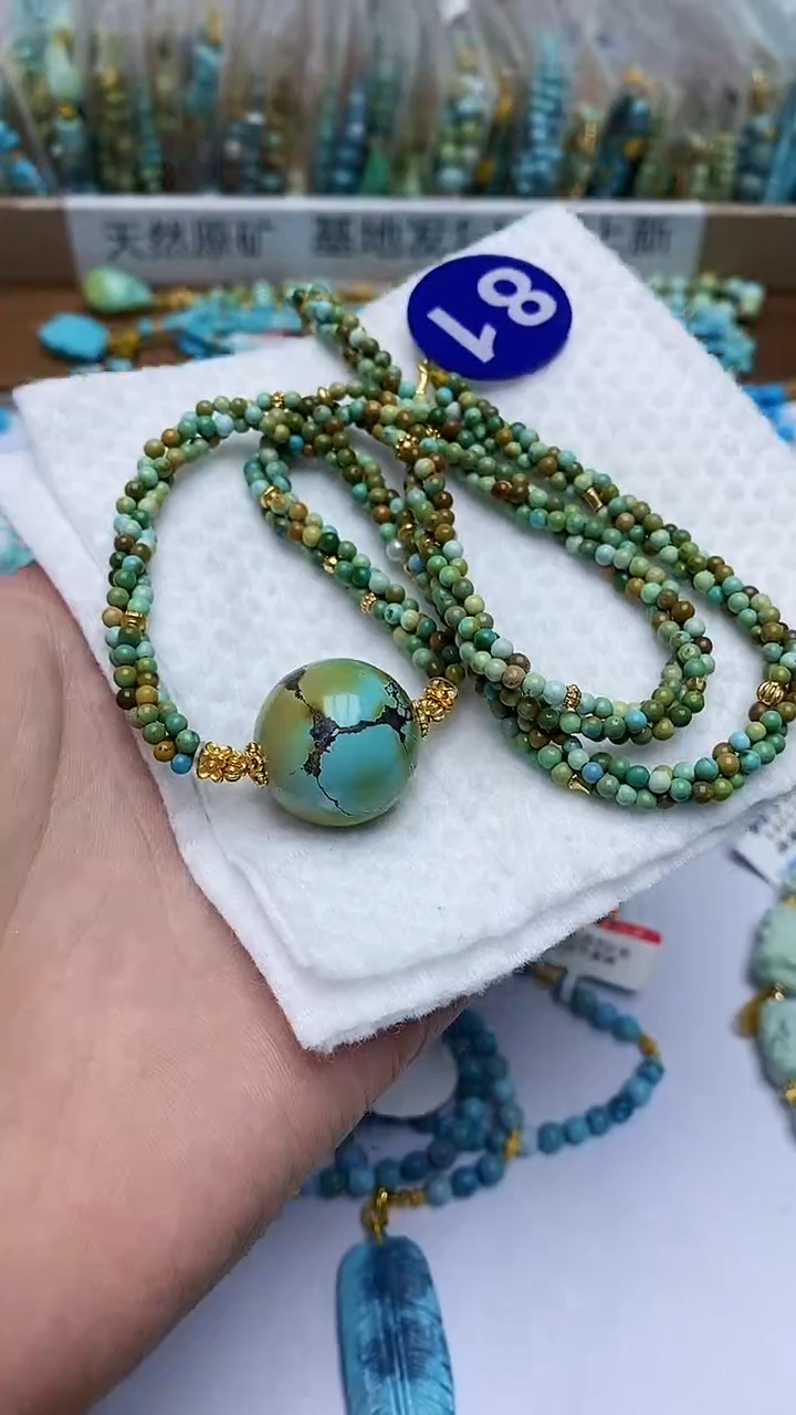 【闪购商品】绿松石项链银S925镶嵌81