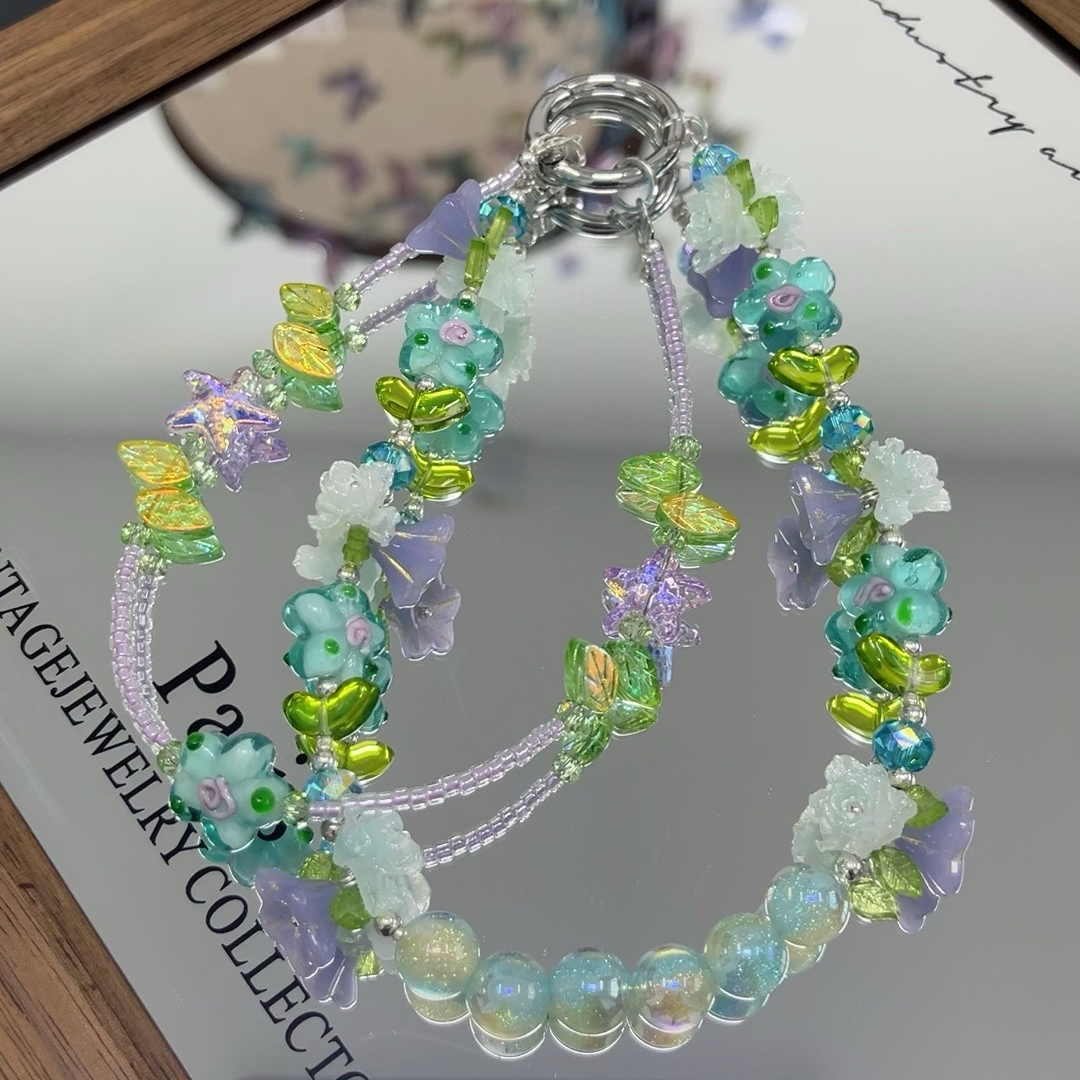 495编码【晨露花园】手机链原创手工diy手机壳防丢饰品包包钥匙挂件