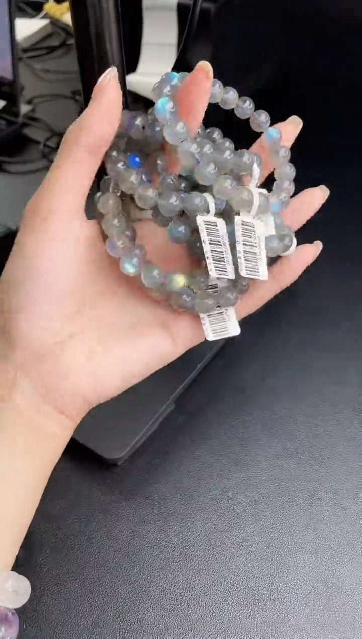 【闪购商品】水晶手链未镶嵌强光灰月光9mm