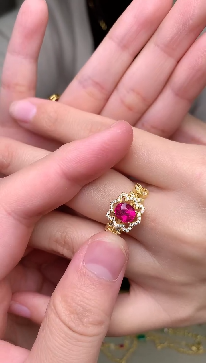 【闪购商品】碧玺戒指银S925镶嵌戒指