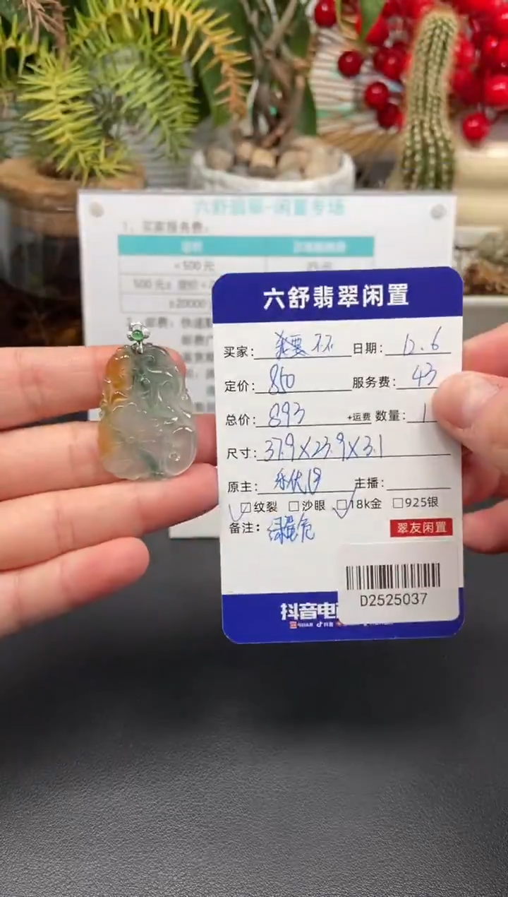 颈饰18K金镶嵌翡翠不*D2525037