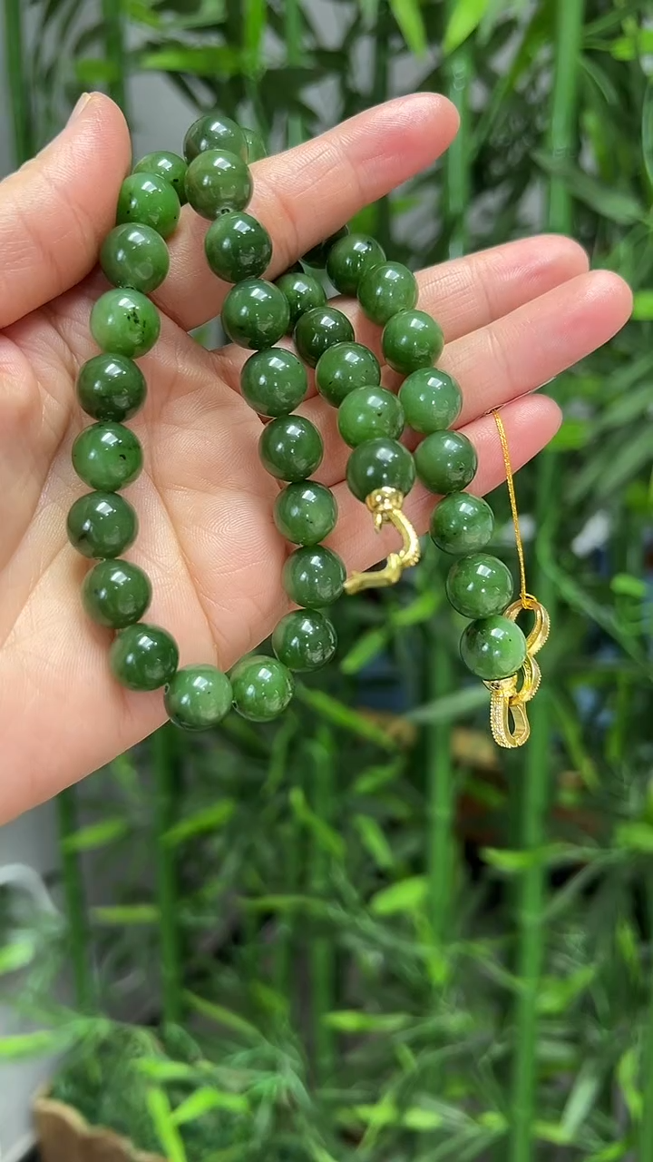 颈饰合金和田玉项链