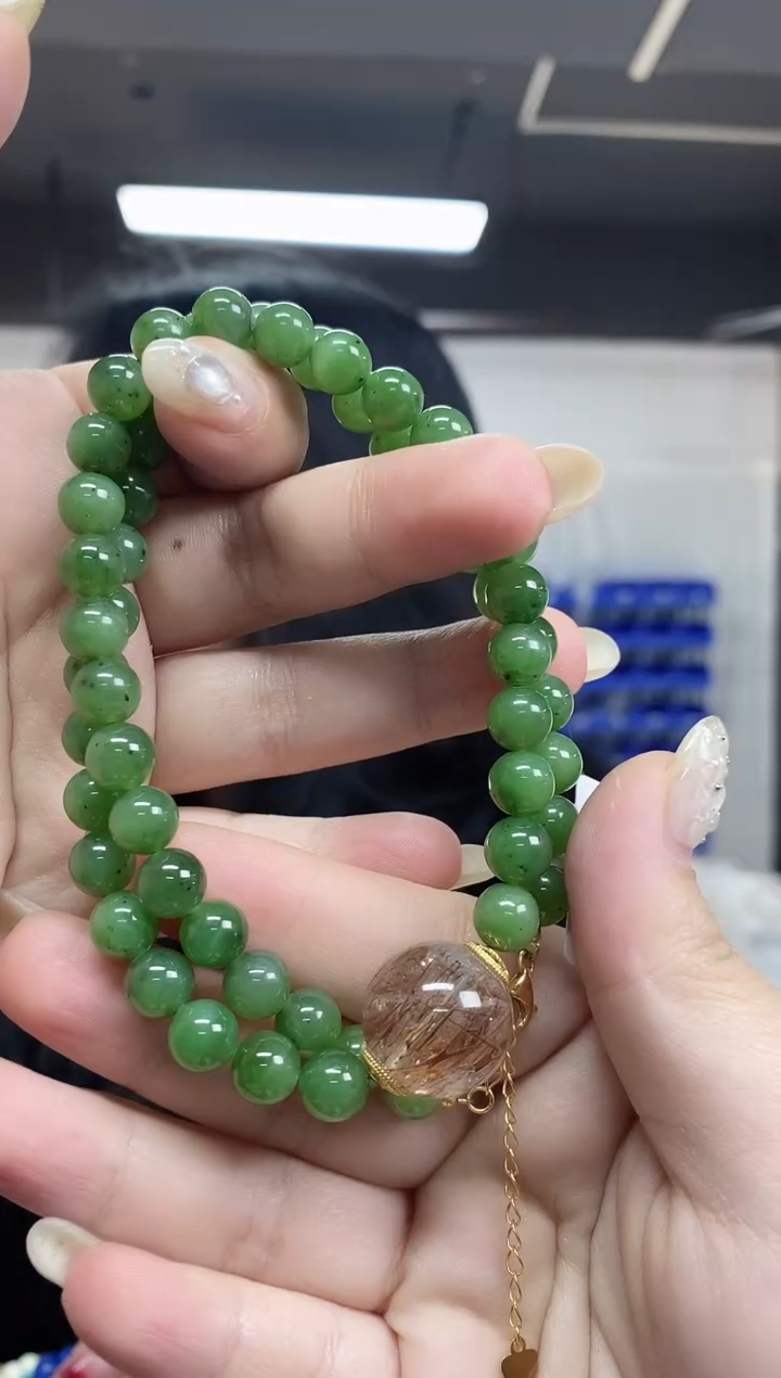 【闪购商品】和田玉手串未镶嵌多样性发其一颜色微差