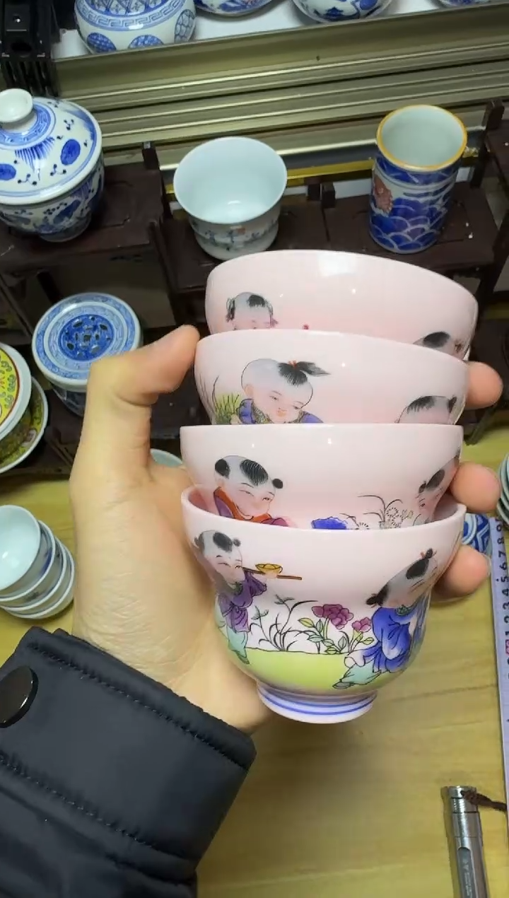 景德镇手绘陶瓷厂瓷，全部清仓【4个】