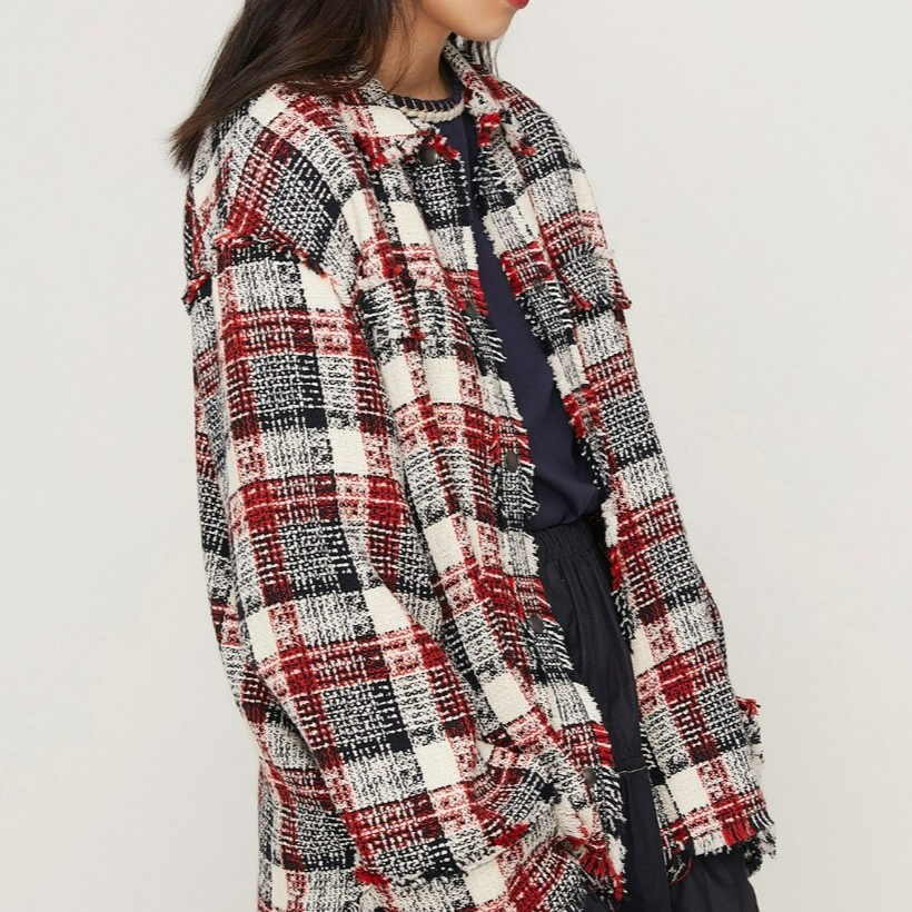 AMASS/阿玛施经典格纹小香风长袖外套5400394