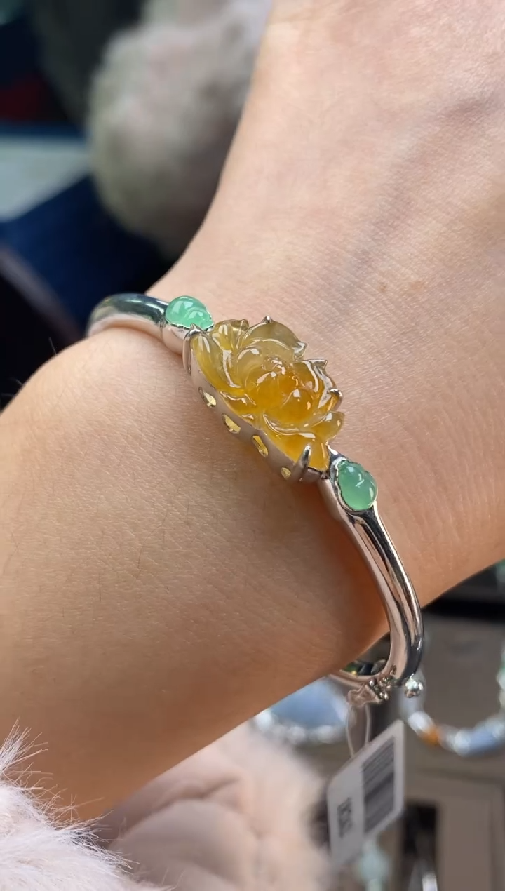 颈饰银S925镶嵌翡翠净货18262