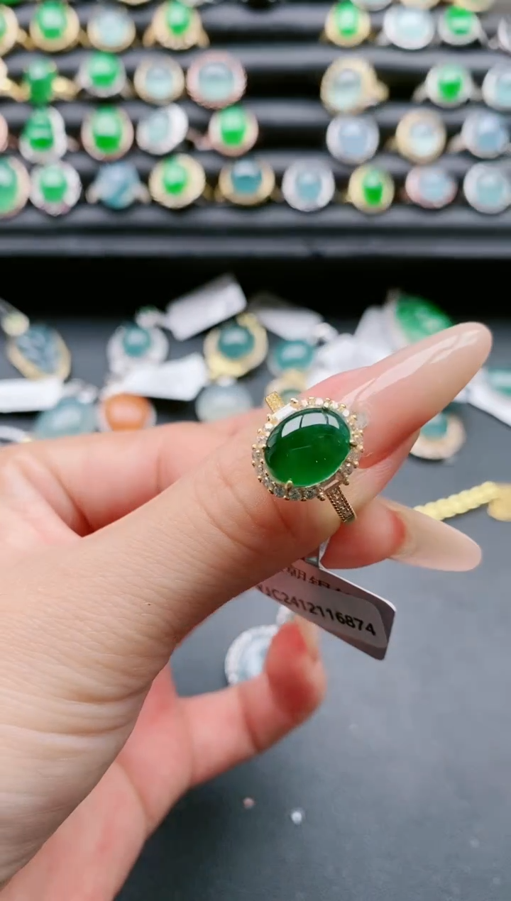 【闪购商品】翡翠戒指银S925镶嵌111111