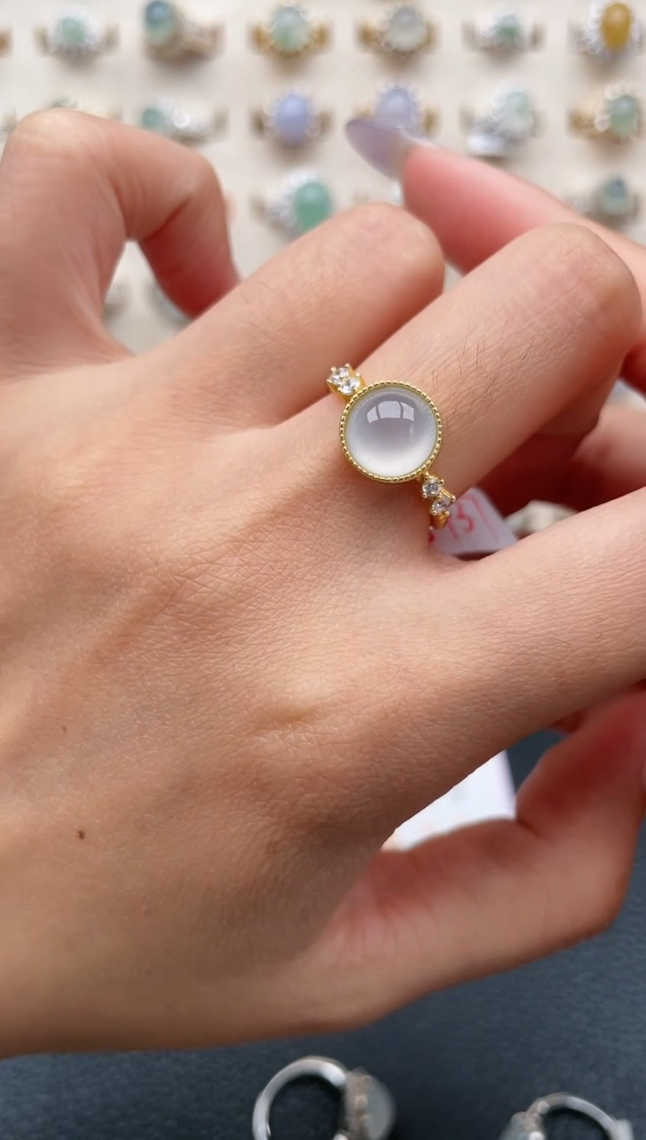 翡翠戒指银S925镶嵌111111