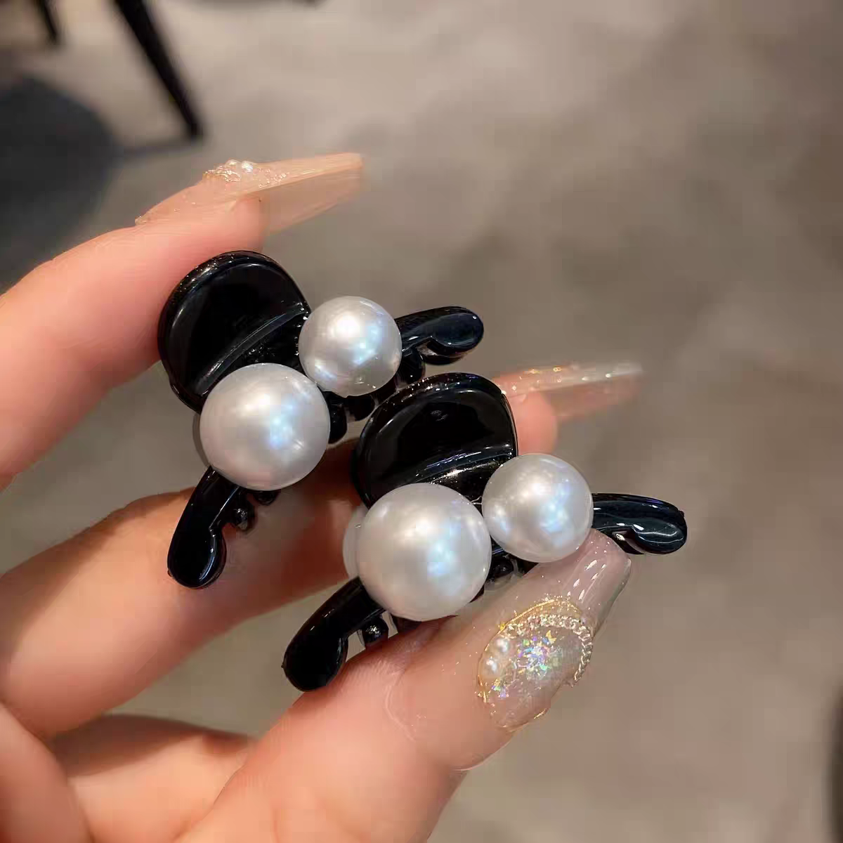 A1013简约甜美优雅珠珠高颅顶公主对夹刘海夹气质侧边夹