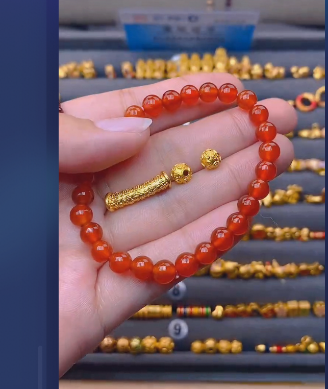 足金999卡6钱2+满福管玛 瑙/多样性发