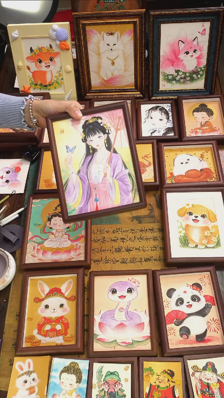 国画八寸古风小姐姐111