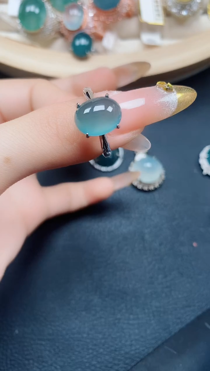 【闪购商品】翡翠戒指银S925镶嵌翡翠