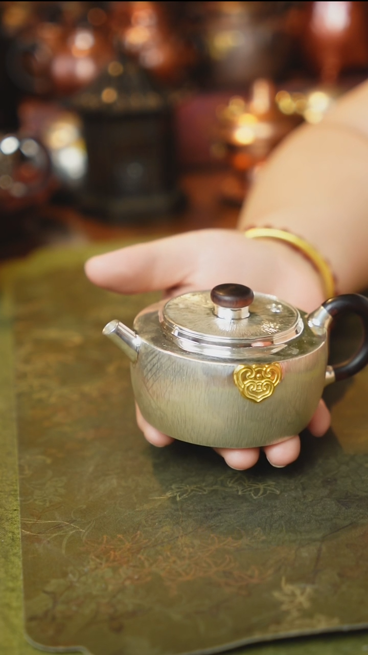 足银999吉祥如意泡茶壶